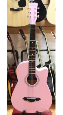 Фото AISHENG G38P (Розовая акустическая гитара с разноцветными струнами)