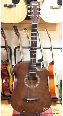 Фото AISHENG G38BR (Коричневая акустическая гитара с разноцветными струнами)
